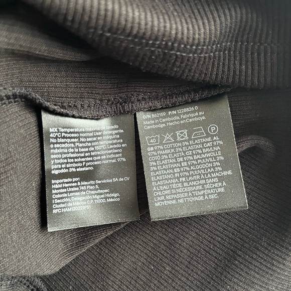 H&M Black Black Ribbed Halter Neck Bodycon Mini Dress, Size XXS - Picture 6 of 6